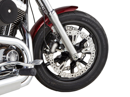 Arlen Ness 15in Left Hand Front Jagged Big Brake Disc Rotor Fits Softail 2000-2014 Dyna 2000-2005