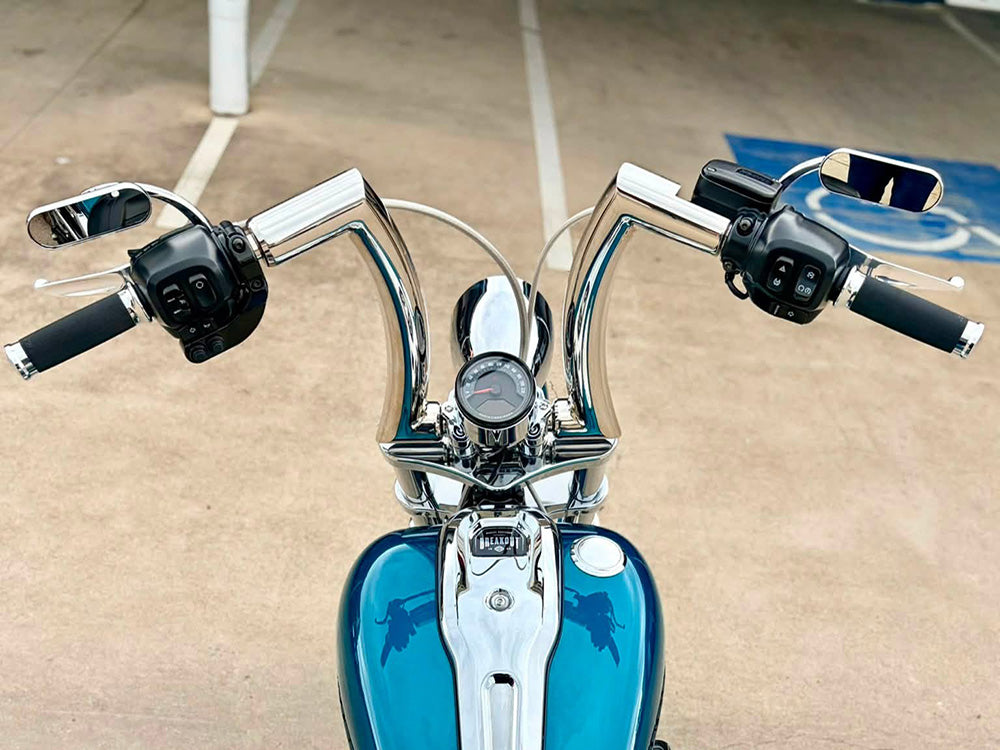 Arlen Ness Mini Oval Mirrors fitted to a Harley-Davidson
