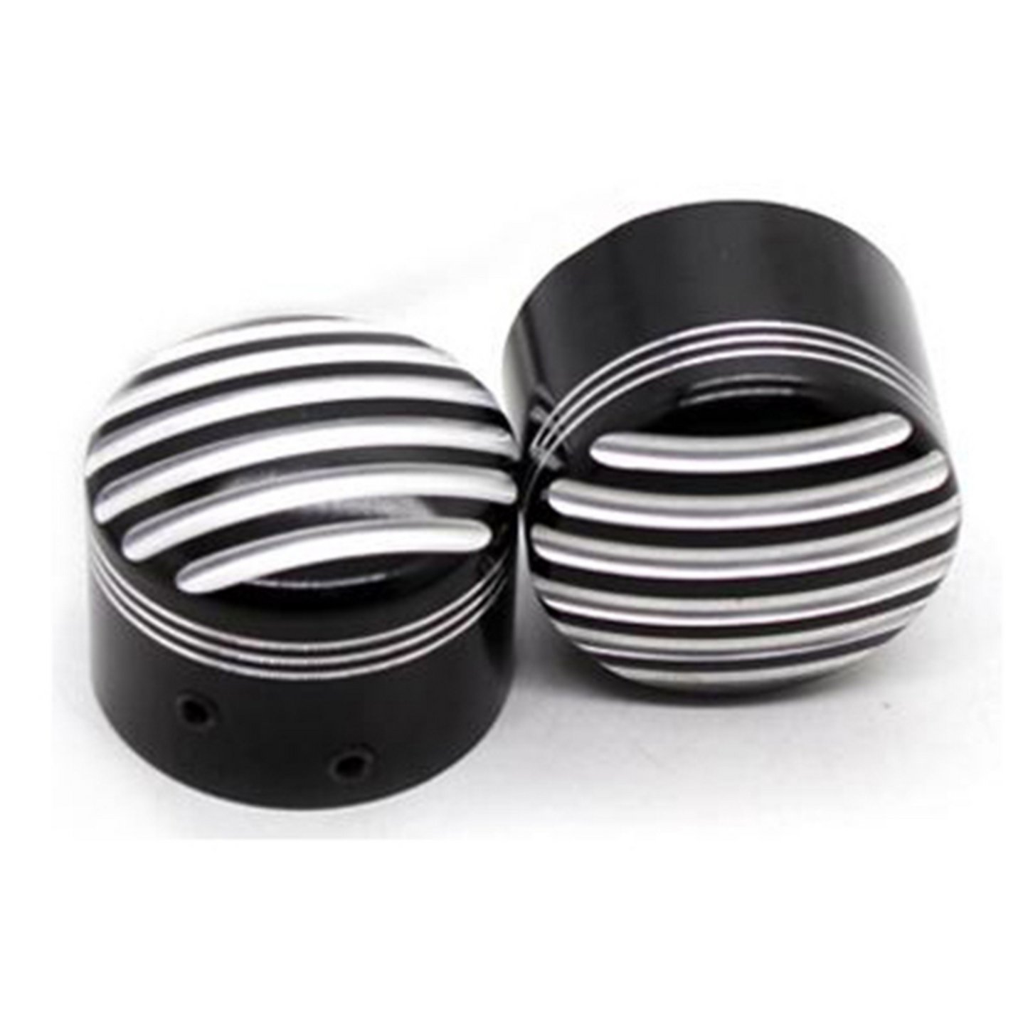 Front Axle Nut Covers – Black – Harley Dyna, Touring & Sportster (25mm Axle)
