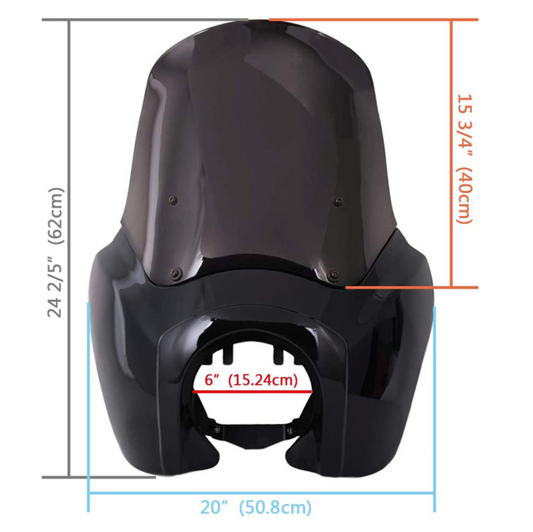 Club-Style Fairing with 15” Smoked Windshield – Harley Dyna 2006–2017