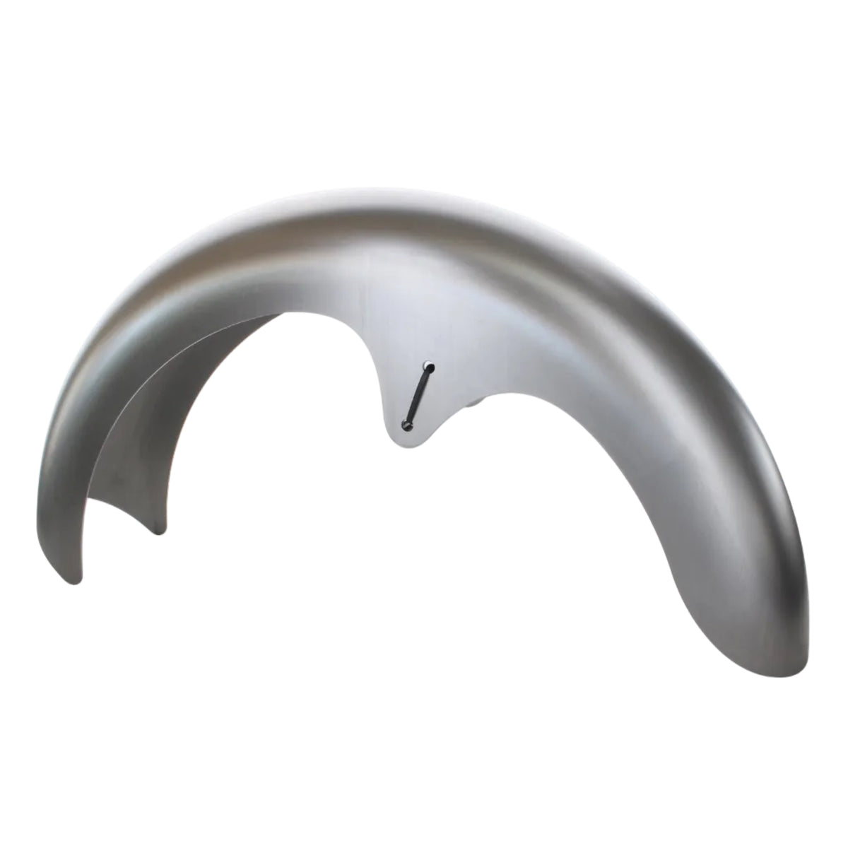 Silver motorcycle fender on a white background