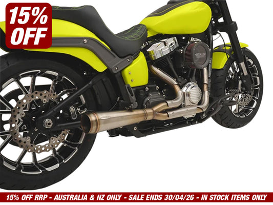 Assault 2-into-1 Exhaust - Stainless Steel. Fits Softail 2018up - Trask Performance