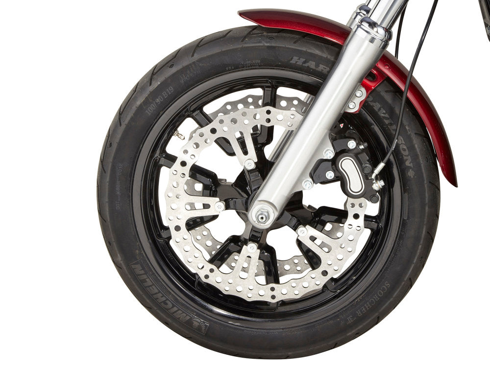 Arlen Ness 15in Left Hand Front Jagged Big Brake Disc Rotor Fits Softail 2000-2014 Dyna 2000-2005