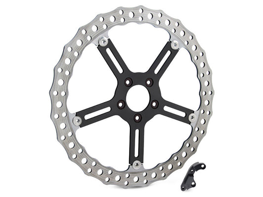 Arlen Ness 15in Left Hand Front Jagged Big Brake Disc Rotor Fits Softail 2015-2017 Dyna 2006-2017