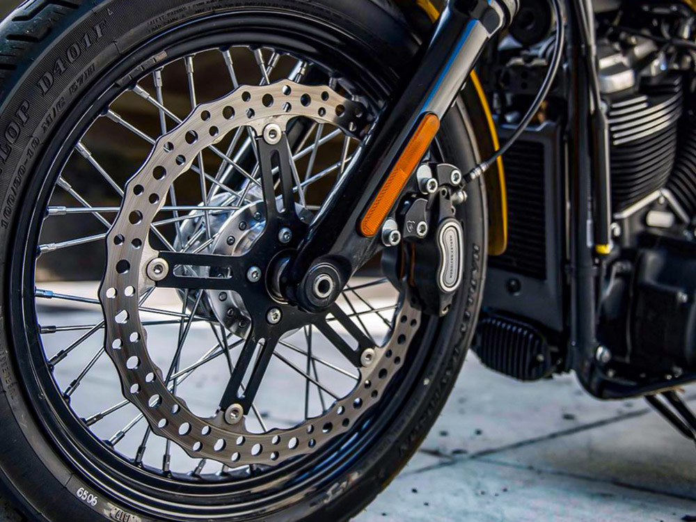 Arlen Ness 15in Left Hand Front Jagged Big Brake Disc Rotor Fits Dyna 2006-2017 with OEM Cast Wheel