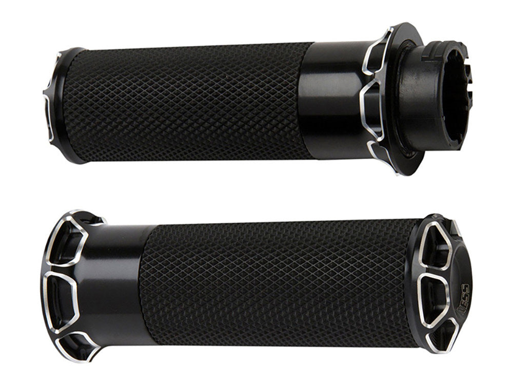 Arlen Ness Bevelled Fusion Handgrips – Black