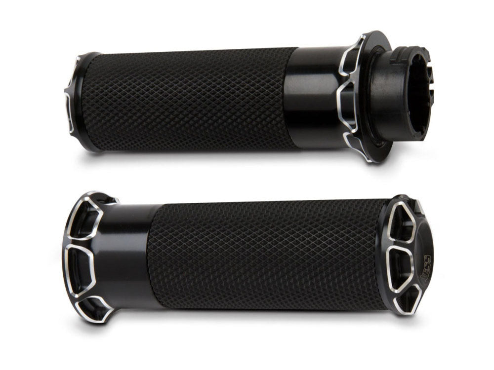 Arlen Ness Bevelled Fusion Handgrips – Black