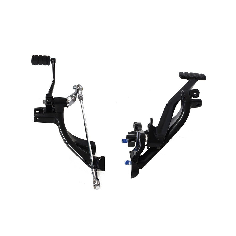 Rollies Standard Forward Control Kit – Gloss Black, Softail 2018–Up with Mid Controls