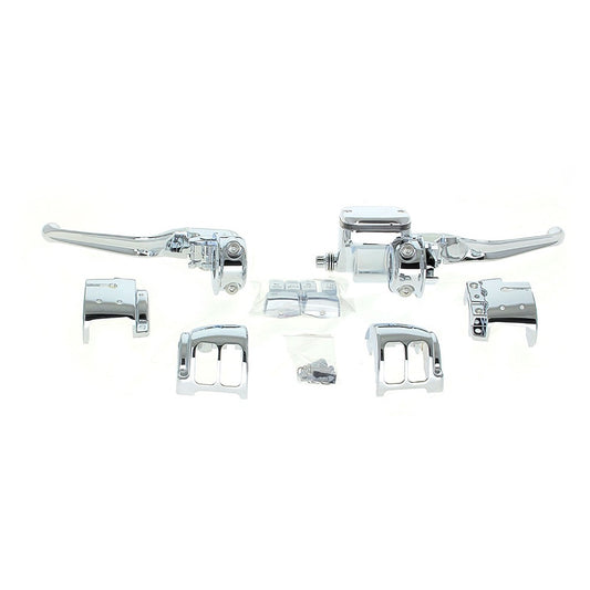 Rollies Handlebar Control Kit with Chrome Switch Caps – Single Disc Softail 2011–2014 & Dyna 2012–2017