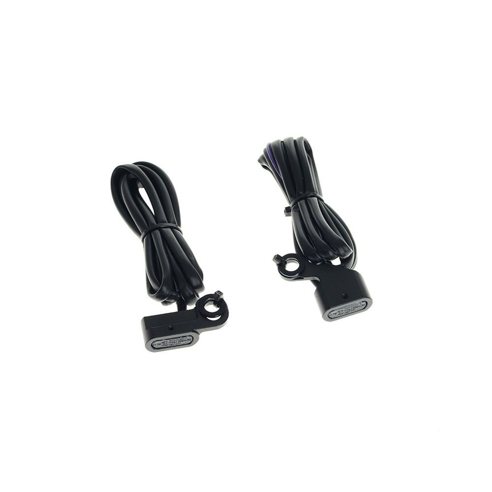 Rollies Speed Shop Under Perch Turn Signals – Black – Softail 1984–2014, Dyna 1991–2017 & Sportster 1982–2003