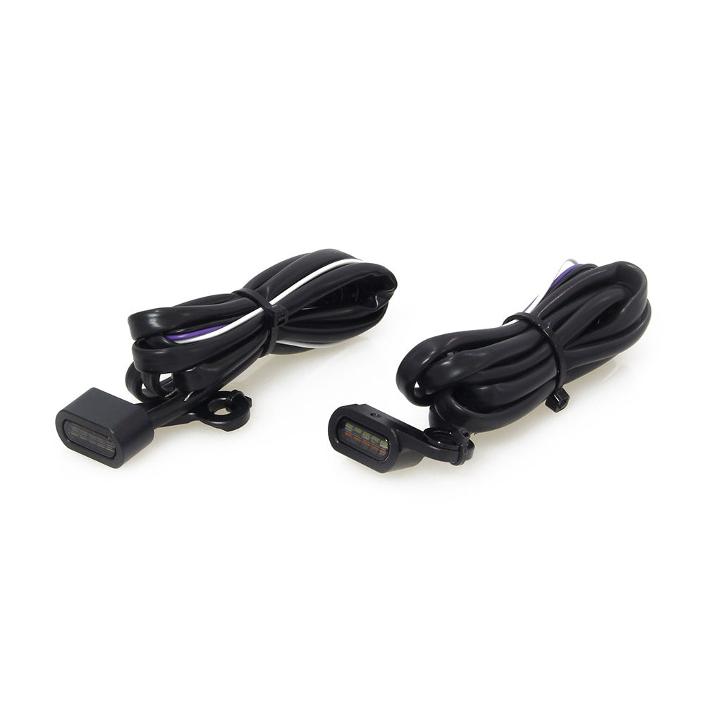 Rollies Speed Shop Under Perch Turn Signals with Daytime Running Lights – Black – Softail 2015–2024 & Touring 2009–2023 Cable Clutch
