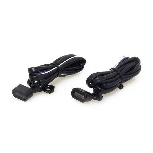 Rollies Speed Shop Under Perch Turn Signals with Daytime Running Lights – Black – Softail 2015–2024 & Touring 2009–2023 Cable Clutch