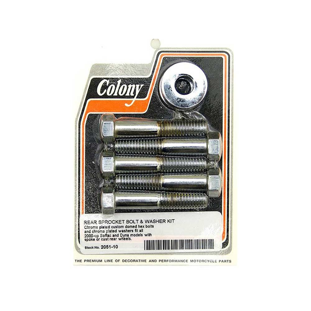 Colony Machine Rear Pulley or Sprocket Bolts – Chrome Hex Head 7/16in.-14