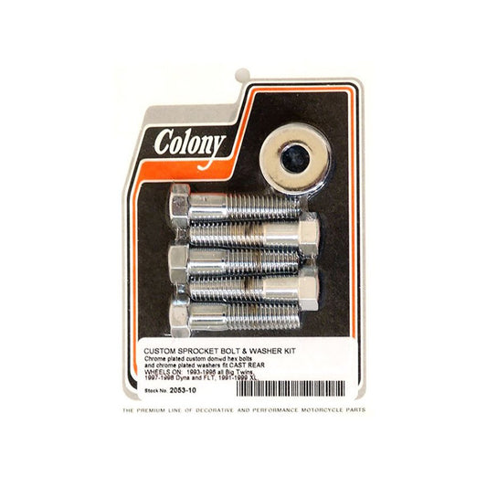 Colony Machine Rear Pulley or Sprocket Bolts – Chrome Hex Head 7/16in.-14