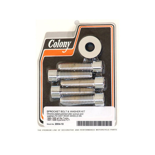 Colony Machine Rear Pulley or Sprocket Bolts – Chrome Allen Head 7/16in.-14