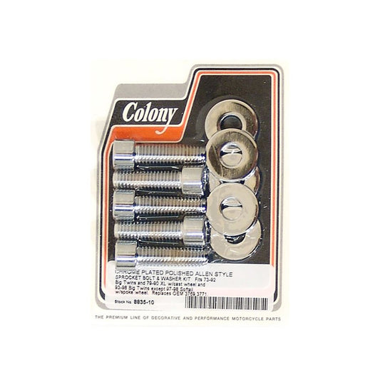 Colony Machine Rear Pulley or Sprocket Bolts – Chrome Allen Head 7/16in.-14