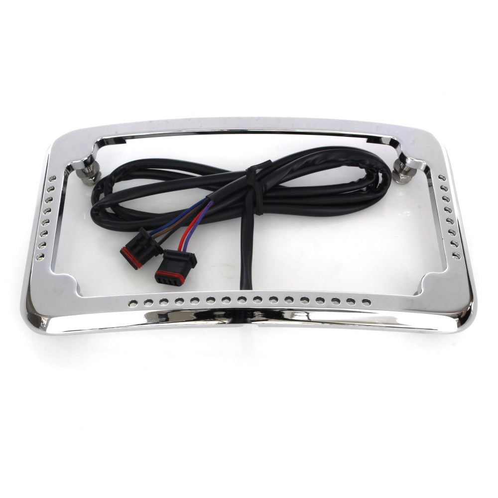 Cycle Visions Curved Slick Signal & Number Plate Frame – Softail 2018–Up