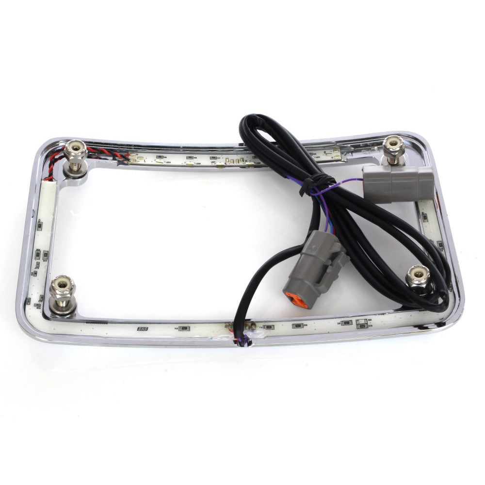 Cycle Visions Curved Slick Signal & Number Plate Frame – Softail 2011–2017