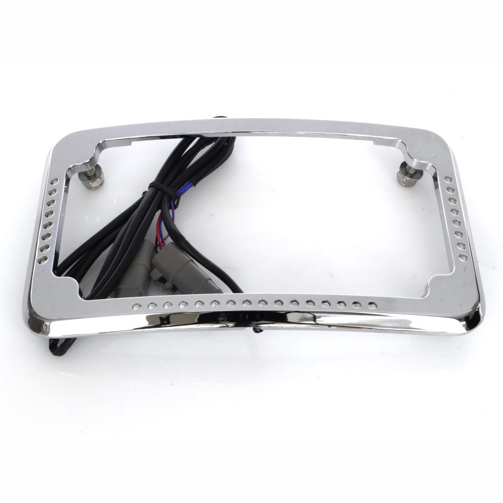 Cycle Visions Curved Slick Signal & Number Plate Frame – Softail 2011–2017