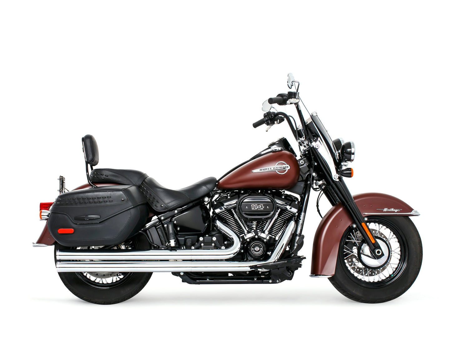Independence Long Exhaust - Chrome with Chrome End Caps. Fits Softail 2018up - Freedom Performance Exhaust
