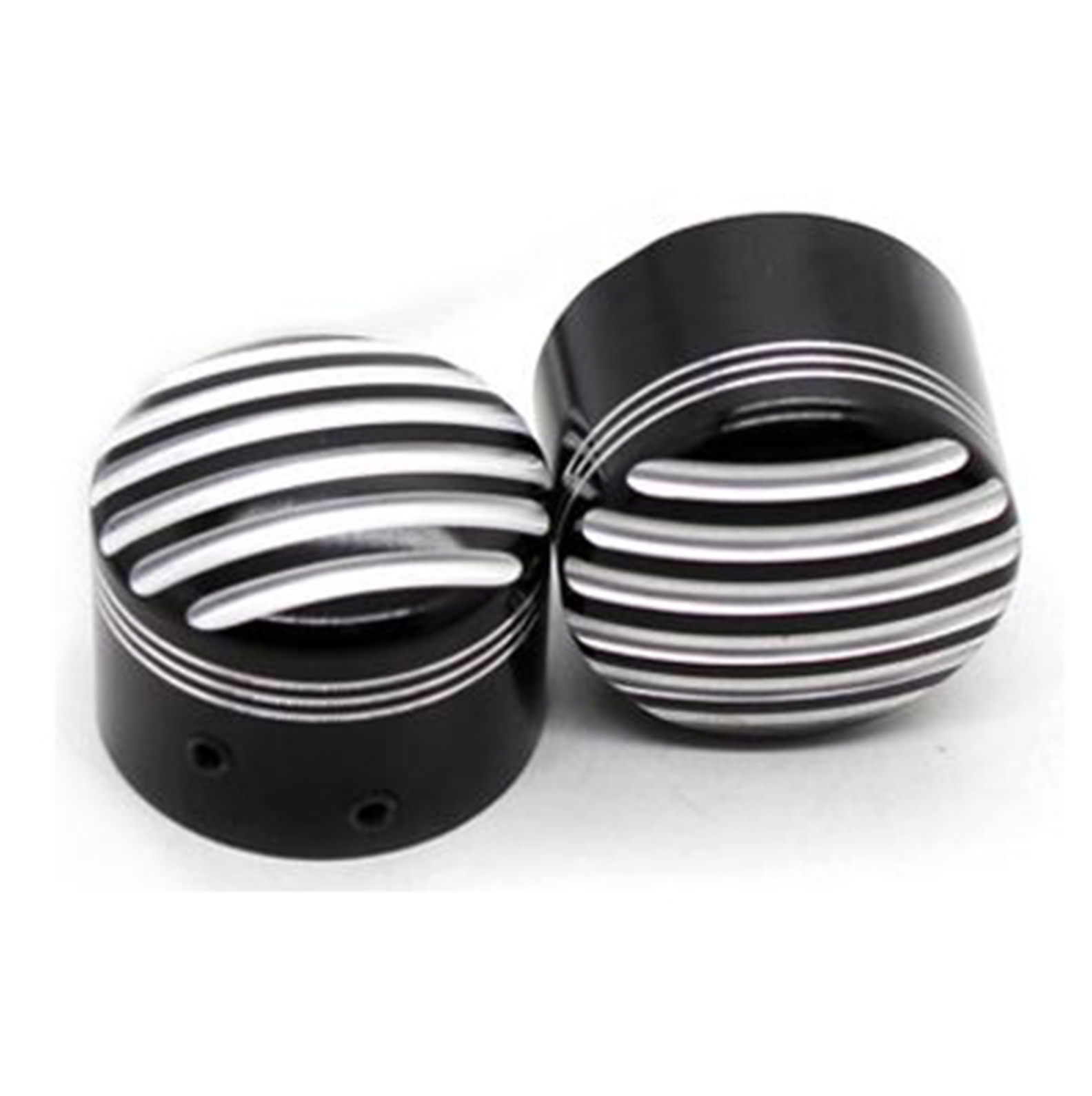 Front Axle Nut Covers – Black – Harley Dyna, Touring & Sportster (25mm Axle)