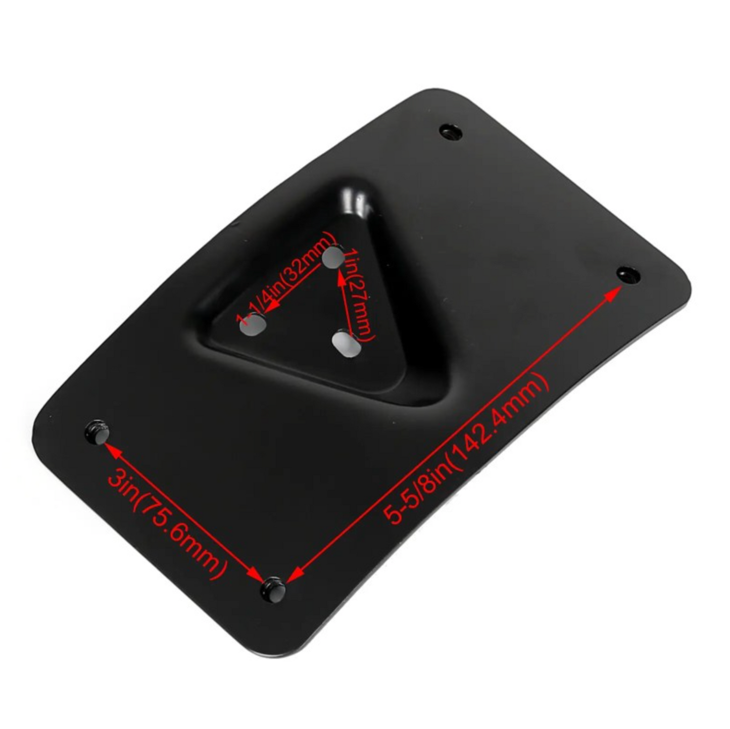 Curved Lay-Down Licence Plate Mount & Frame – Gloss Black