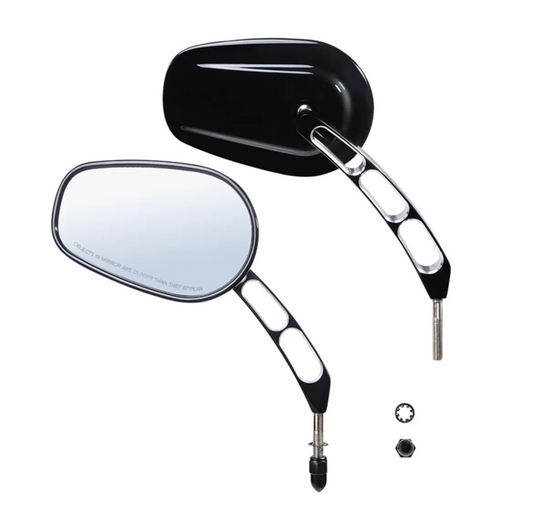 Contrast Cut Mirrors – Gloss Black – Harley 1982+