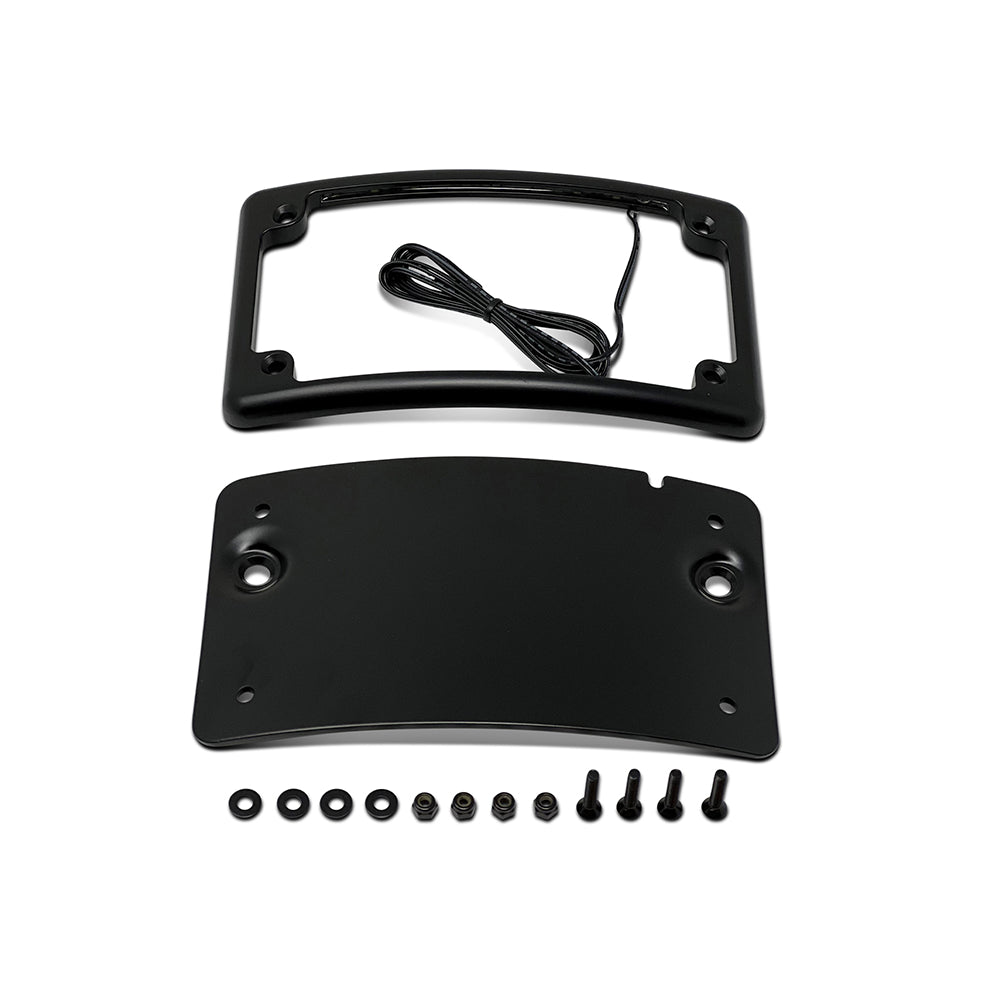 Kodlin Curved Low Profile Number Plate Frame with LED Illumination – Black