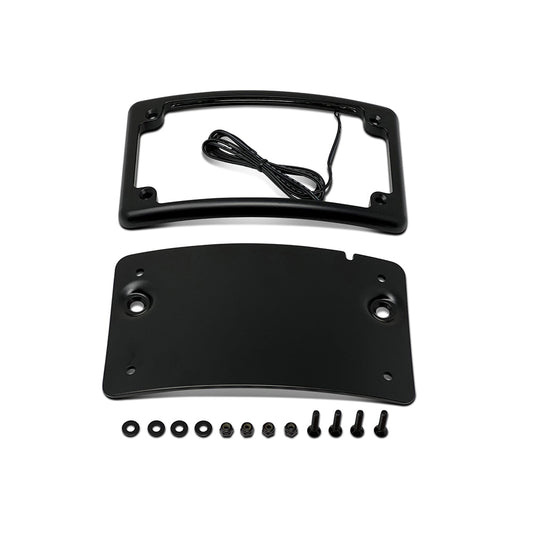 Kodlin Curved Low Profile Number Plate Frame with LED Illumination – Black