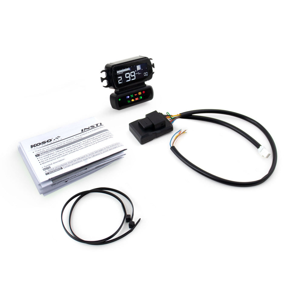 Koso D2 Speedometer/Tachometer – Black – Softail 2004–2010, Dyna 2004–2011, Sportster 2004–2013 & Road King 2004–2013