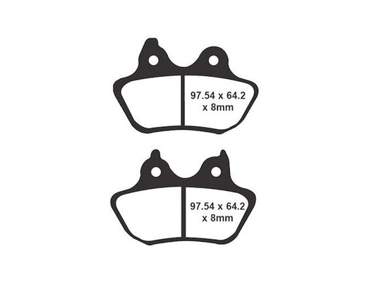 Lyndall Brakes Gold Plus Brake Pads Fits Rear on Softail 2006-2007 with 200 OEM Rear Tyre