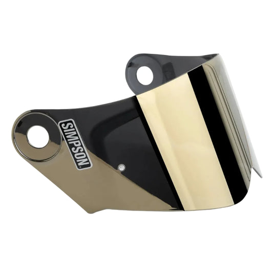 Gold and black visor with Simpson logo on a white background