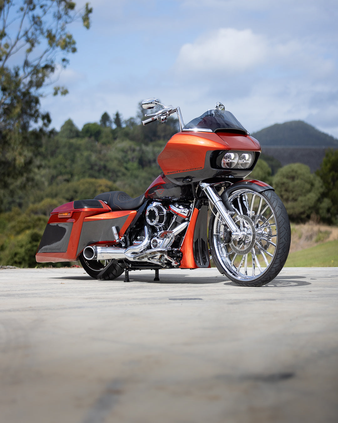 Orange CVO Bagger