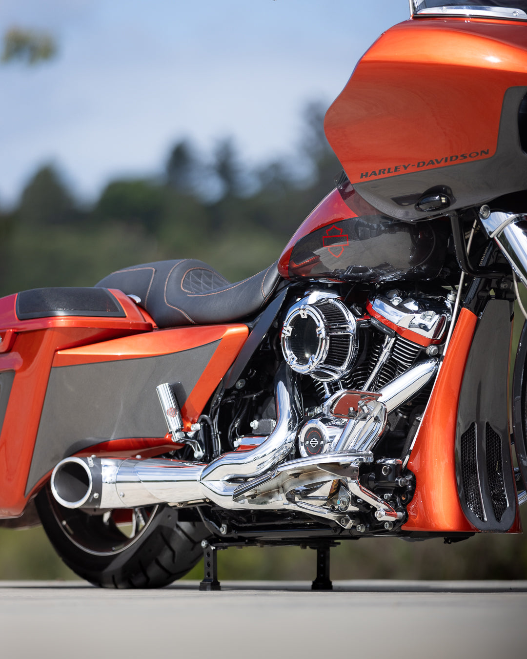 Orange CVO Bagger