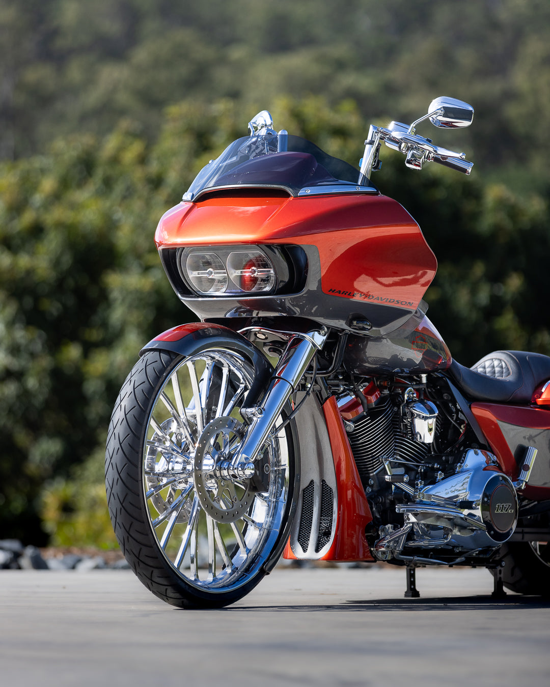 Orange CVO Bagger