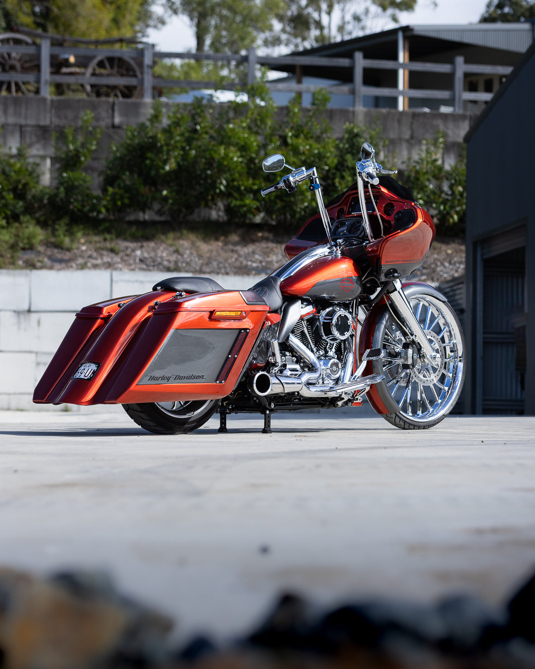 Orange CVO Bagger