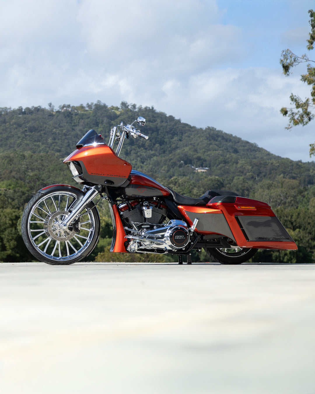 Orange CVO Bagger