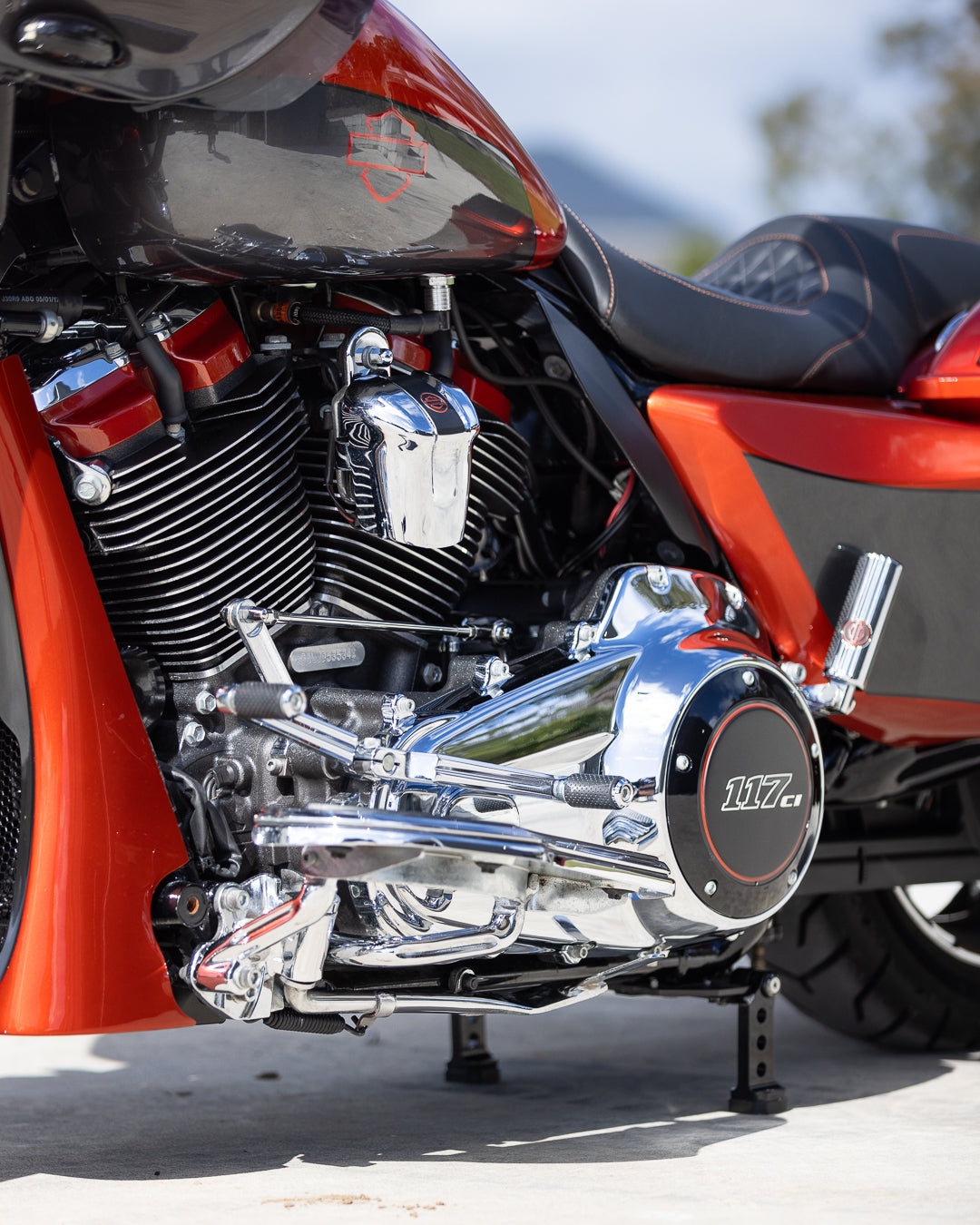 Orange CVO Bagger