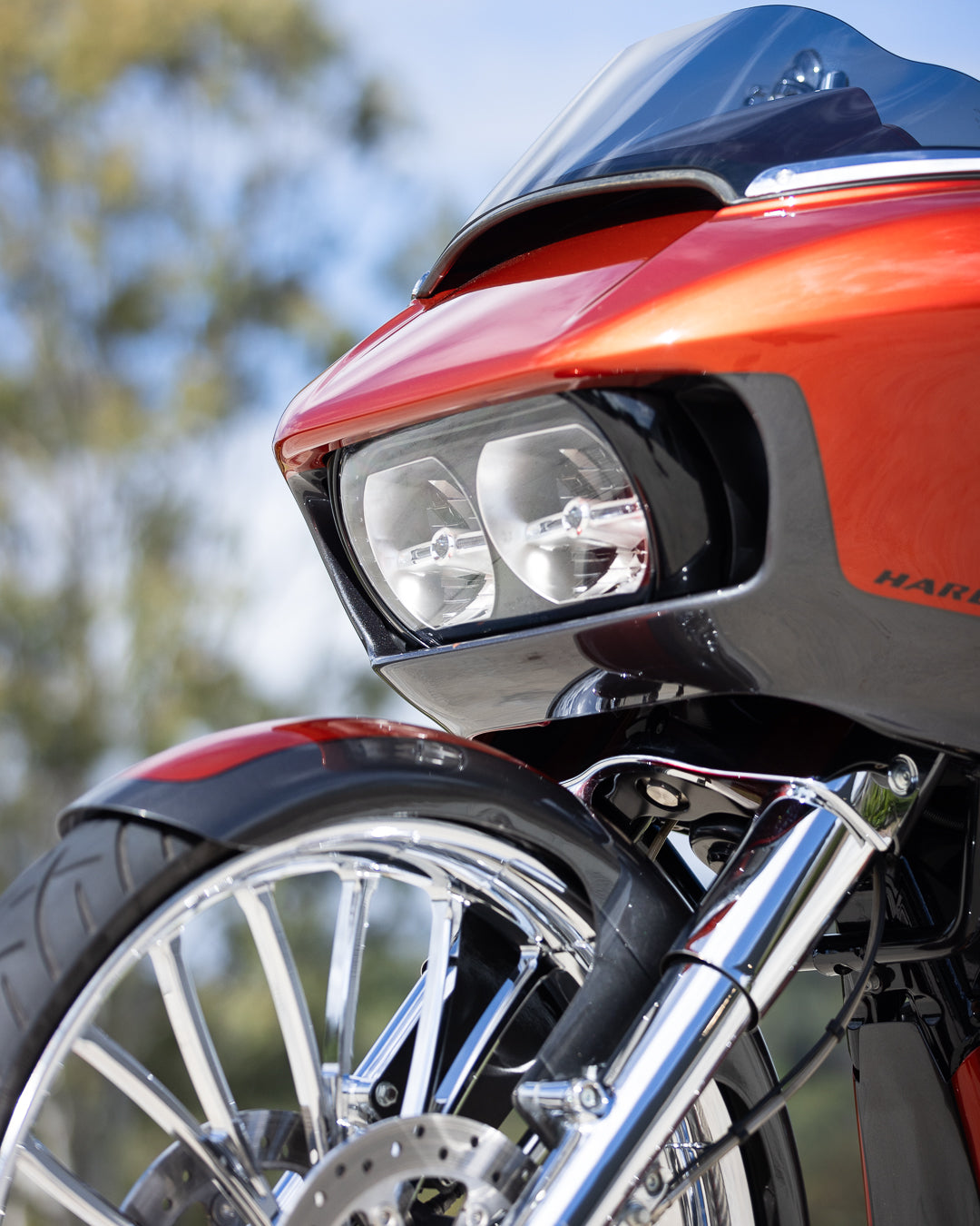 Orange CVO Bagger