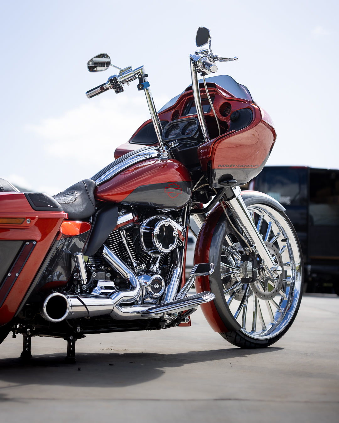 Orange CVO Bagger