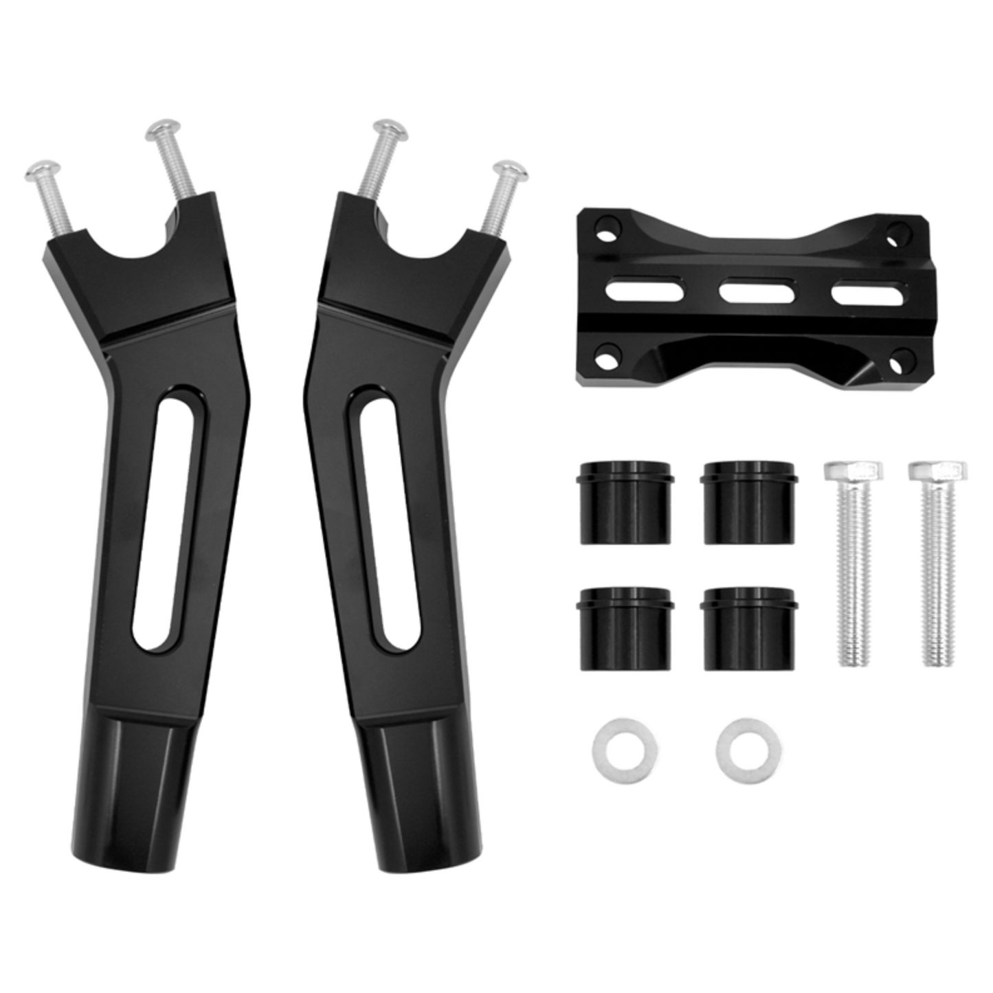 10" Handlebar Risers Pullback – Black – for 1" & 1.25" Bars
