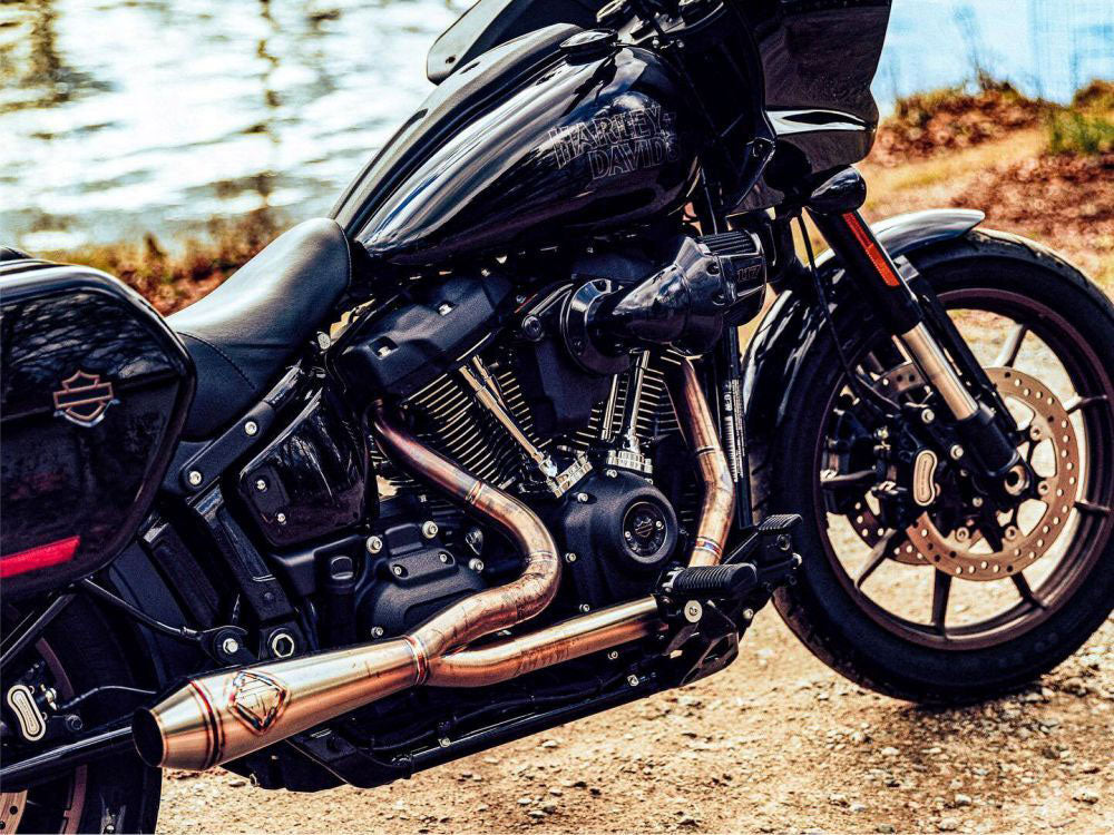 2-into-1 LaneSplitter Exhaust - Stainless Steel. Fits Softail 2018up Non-240 Rear Tyre Models. - SP Concepts Exhaust