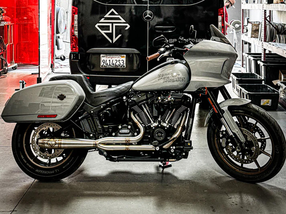 2-into-1 Elsinore Mid Length Exhaust - Stainless Steel. Fits Softail 2018up Non-240 Rear Tyre Models. - SP Concepts Exhaust