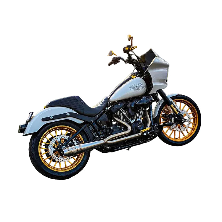 2-into-1 Elsinore Mid Length Exhaust - Stainless Steel. Fits Softail 2018up Non-240 Rear Tyre Models. - SP Concepts Exhaust