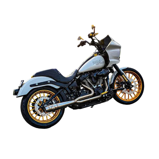 2-into-1 Elsinore Mid Length Exhaust - Stainless Steel. Fits Softail 2018up Non-240 Rear Tyre Models. - SP Concepts Exhaust
