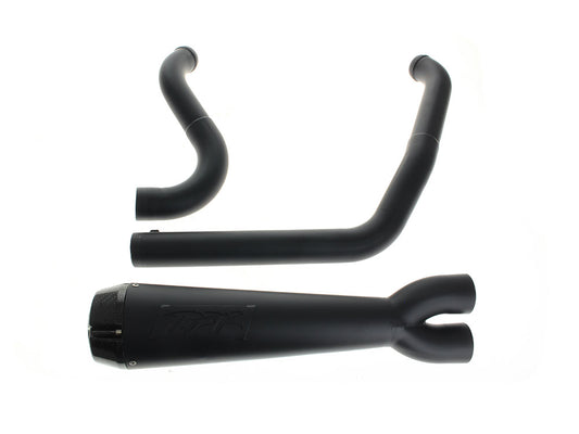 Comp-S 2-into-1 Exhaust - Black with Carbon Fiber End Cap. Fits Softail 2018up with Non-240 Rear Tyre - Two Brothers Racing Exhaust