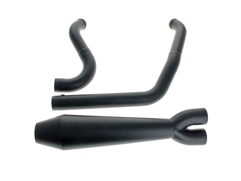 Megaphone Gen II 2-into-1 Exhaust - Black. Fits Softail 2018up with Non-240 Rear Tyre - Two Brothers Racing Exhaust