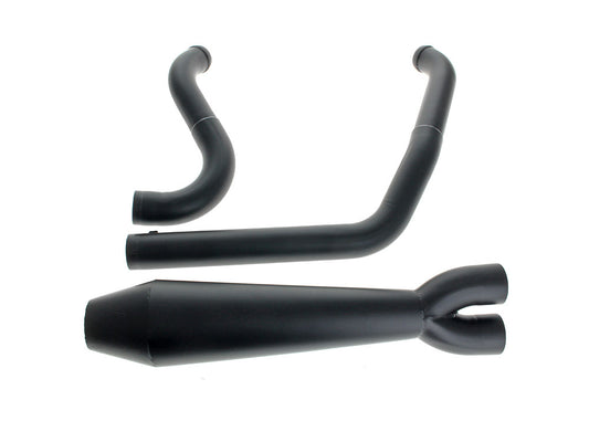 Megaphone Gen II 2-into-1 Exhaust - Black. Fits Softail 2018up with Non-240 Rear Tyre - Two Brothers Racing Exhaust
