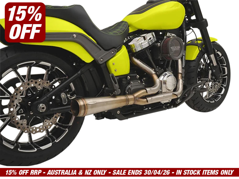 Assault 2-into-1 Exhaust - Stainless Steel. Fits Softail 2018up - Trask Performance