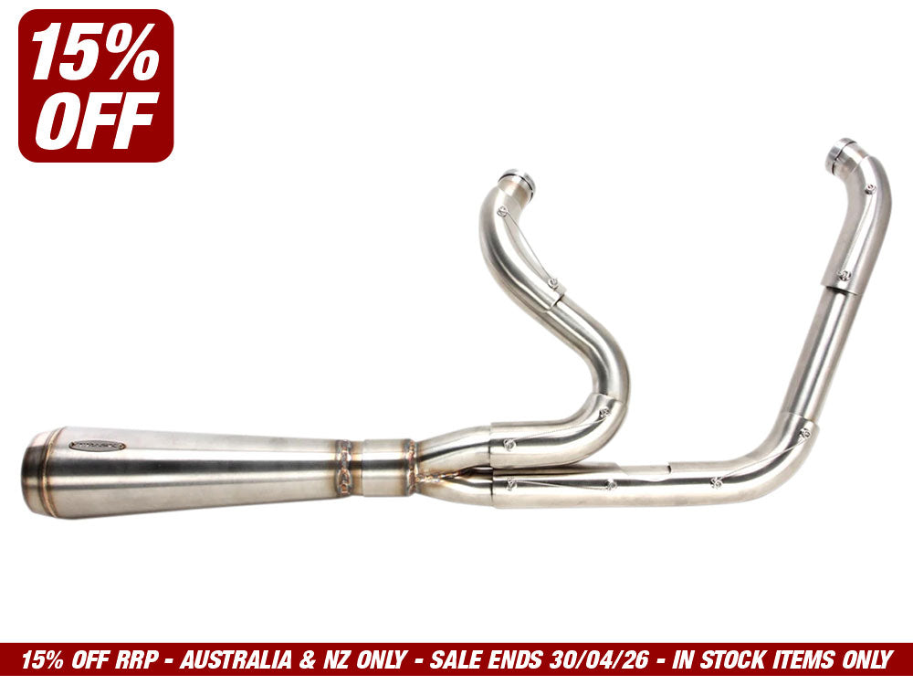 Assault 2-into-1 Exhaust - Stainless Steel. Fits Softail 2018up - Trask Performance